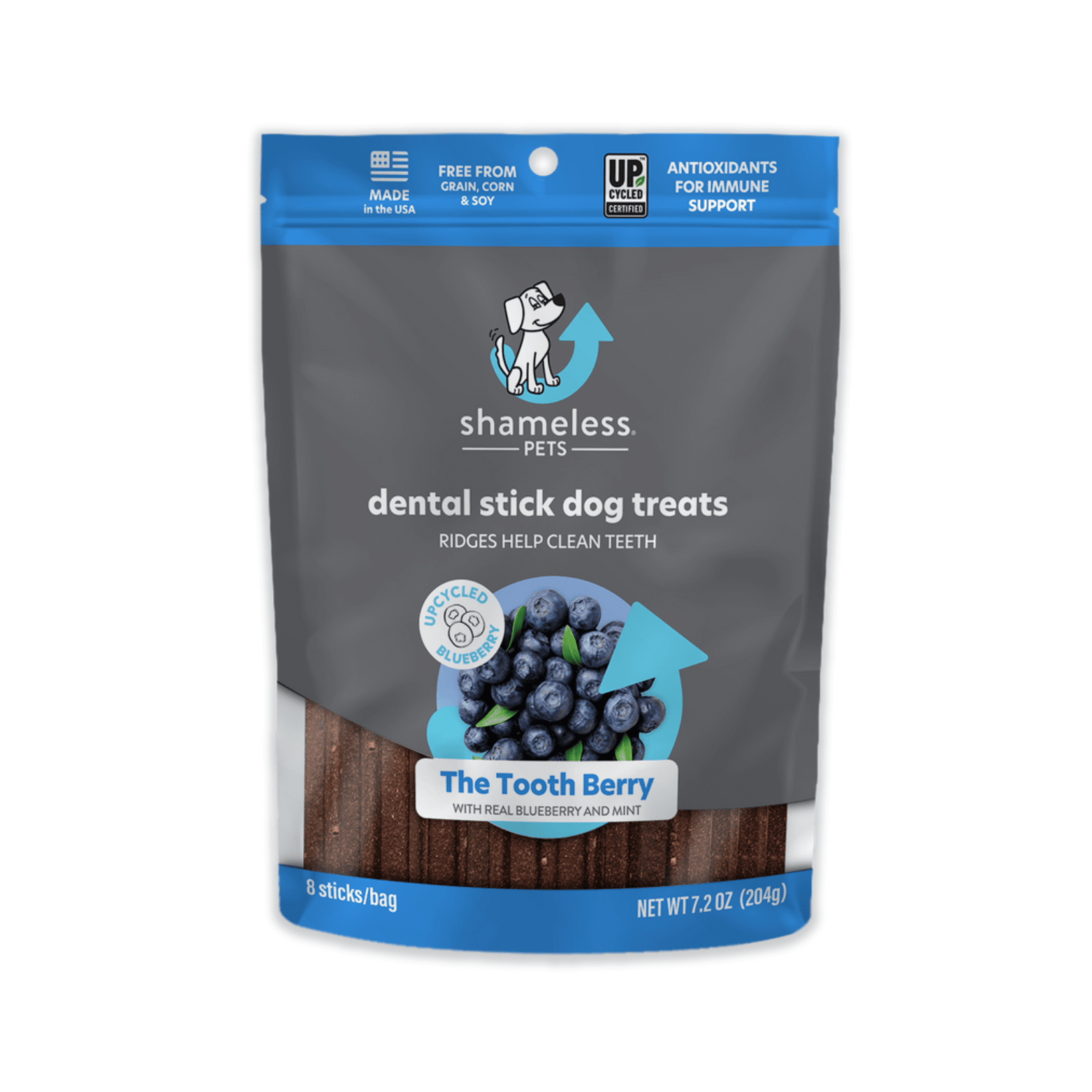 Upcycled Dental Dog Sticks In Recycled Bag